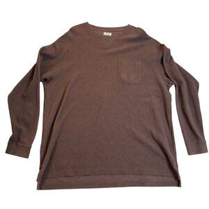 Duluth Mens Shirt 2XL Brown Long-Sleeve Crew Neck With Pocket